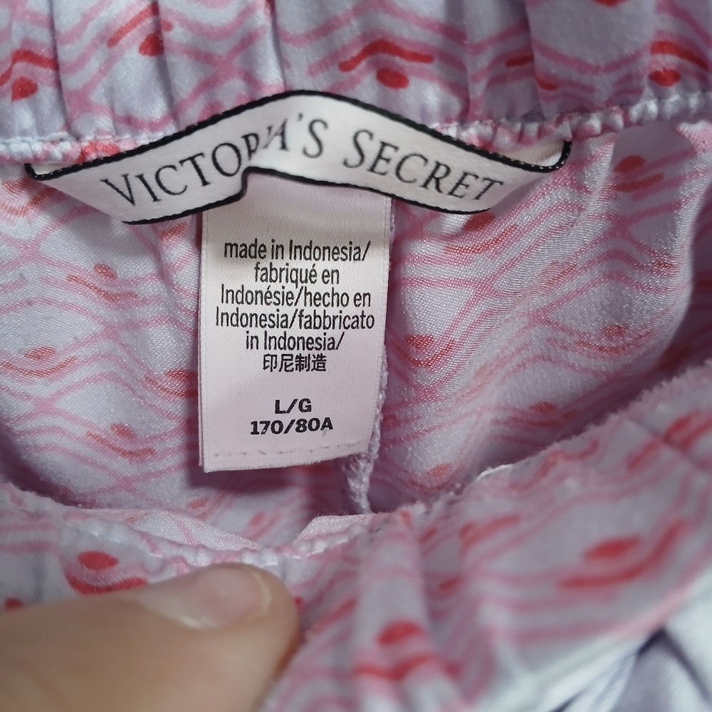 Victoria's Secret Pink Patterned Pajama Pants Sz L, Top And Overnight Pouch Bnwt - Picture 4 of 9
